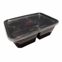 Plastbakke 2-rum 800 ml 175x120x58 mm Sort til Microovn med L&aring;g