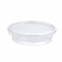 Salatbakke Clearshow 150 ml 150x112x31 mm oval H&aelig;ngslet l&aring;g RPET Klar