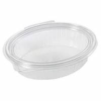 Salatbakke Clearshow 370 ml 167x131x45 mm oval h&aelig;ngslet l&aring;g RPET Klar