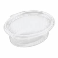 Salatbakke Clearshow 1000 ml 204x166x67 mm oval h&aelig;ngslet l&aring;g RPET Klar