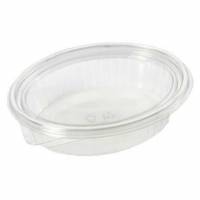 Salatbakke Clearshow 760 ml 204x166x52 mm oval h&aelig;ngslet l&aring;g RPET Klar