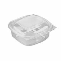 Plastbakke SquarePac 375 ml 130x127x52 mm H&aelig;ngslet l&aring;g APET Klar