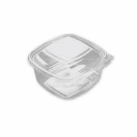 Plastbakke SquarePac 500 ml 130x127x64 mm H&aelig;ngslet l&aring;g APET Klar