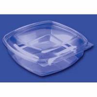 Plastbakke SquarePac 1000 ml 192x190x54 mm H&aelig;ngslet l&aring;g APET Klar