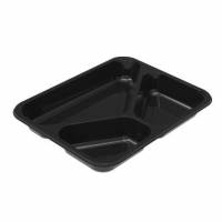 Bakke 3-rum 2227-3A CPET 150/210/400ml 227x178x30mm Sort