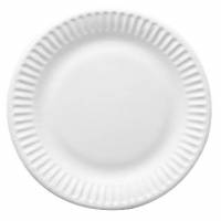 Paptallerken 15 cm bionedbrydelig Hvid
