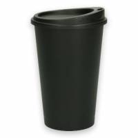 Kaffeb&aelig;ger og l&aring;g Verive 400ml &Oslash;79mm H147mm plast PP flergangs sort