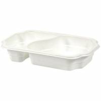 Bakke 2-rum Takeaway 1/4 GN 700/400 ml 250x159x45 mm PP Hvid