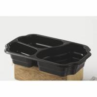 Bakke 3-rum Takeaway 1/4 GN 550/350/200 ml 250x159x48 mm PP Sort