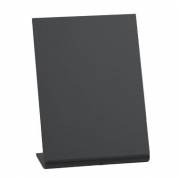 Skilt Securit A6 L-formet Vertikal tavle Frostet sort/blank bagside 3 stk pr s&aelig;t