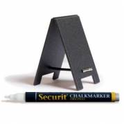 Skilt Securit Mini dobbelsidet sandwich 17x5x0.3 cm med Hvid tuschpen Sort