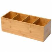 Servietboks med 4 rum til 1/8 fold 14x36 cm bambus
