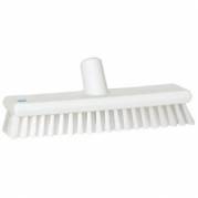 Gulvskrubbe 27 cm Medium med Vandgenneml&oslash;b Hvid