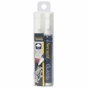 Tuschpen 2 stk Securit medium 2-6 mm Vandfast Hvid