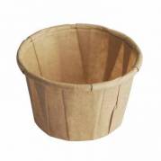 Dressingb&Atilde;&brvbar;ger papir 60 ml 2 oz rund plisseret brun