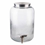 Glasbeholder 7 ltr &Oslash;20xH30.5 cm Glas og rustfri st&aring;l taphane