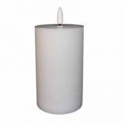 LED bloklys 7.5x10 cm med 3D flamme Hvid