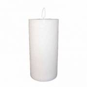 LED bloklys 7.5x12 cm med 3D flamme Hvid