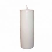 LED bloklys 7.5x15 cm med  3D flamme Hvid