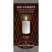 LED lys Asp-Holmblad Bloklys 5x7,5 cm Hvid