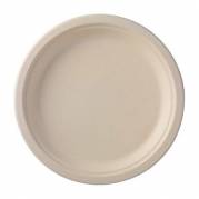 Tallerken rund &Atilde;&tilde;18 cm med flad kant bagasse Greaseproof FF beige