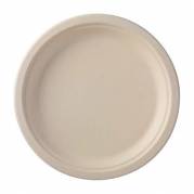 Tallerken rund &Atilde;&tilde;23 cm med flad kant bagasse Greaseproof FF beige