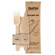 Bestikpose 5/1 med tr&aelig; kniv/gaffel/serviet/salt/peber