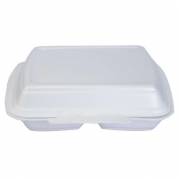 Termobakke 2-rum 247x198x75 mm hængslet låg hvid 125 stk. 