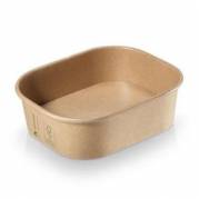 B&aelig;ger rektangul&aelig;r 250ml L125xB105xH40mm Kraft/PLA bionedbrydelig brun