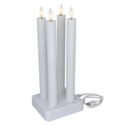 LED-stagelys 4 stk genopladelig &Oslash;2,2xH25cm hvid med ladestation