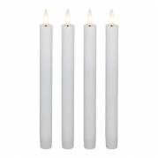 LED-Stagelys 4 stk genopladelig &Oslash;2,2xH25cm uden ladestation hvid