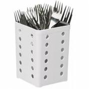 Bestikbeholder 105x105x140mm plast hvid
