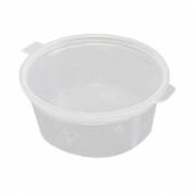 Dressingb&aelig;ger Catersource rund 60mL &Oslash;62xH25mm PP med h&aelig;ngslet l&aring;g transparent