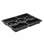 Bakke Zen Tapas 7-rum Rektangul&aelig;r 1518ml L320xB250xH33mm RPET Sort