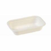 Bakke Rektangul&aelig;r 1000ml L22.9xB15.3xH5.7cm Bagasse Bionedbrydelig Hvid