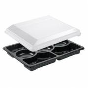 Bakke Zen Tapas 7-rum 1518ml L320xB250xH69mm RPET med L&aring;g Sort 5 s&aelig;t sampak