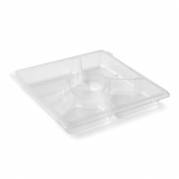 Bakke Zen Tapas 5-rum Kvadrat 1226ml L250xB250xH33mm RPET Klar