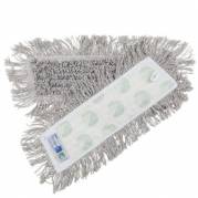 Moppe Velcro Mop 40cm Svanem&aelig;rket med Frynser Gr&aring; T&oslash;r/V&aring;d til tr&aelig;gulve/linoleum