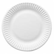 Paptallerken 15 cm Bionedbrydelig Hvid
