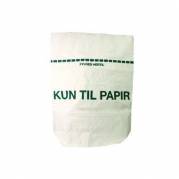 Papirsæk 110ltr B700xL950mm 1-lag Kun Til Papir Hvid