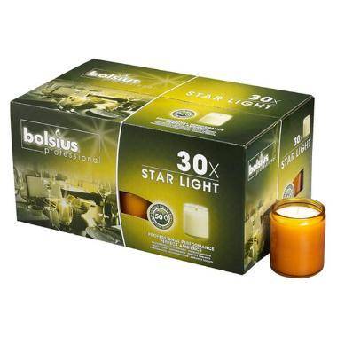 Glaslys Starlight Refill Br&aelig;ndetid 50 timer Ravgul