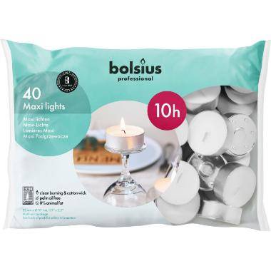 Fyrfadslys stor Br&aelig;ndetid 10 timer Hvid