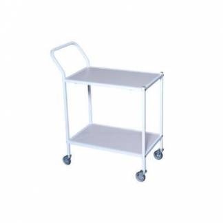 Serveringsvogn 75x39x71 cm med H&aring;ndtag Lille 2 hylder Pulverlakeret st&aring;l