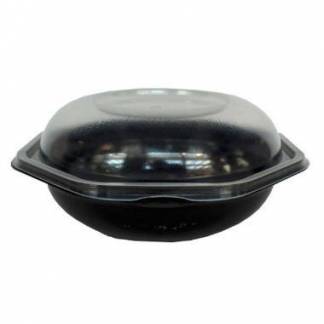 Multiboks Octabowl 1-rum 160x160x72 mm med L&aring;g PS Sort/Klar