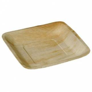 Tallerken 24x24 cm Firkant Bionedbrydelig Palmeblad