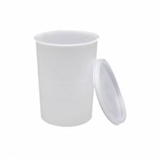 B&aelig;ger 400 ml &Oslash;75x100 mm med Kleml&aring;g PP Hvid