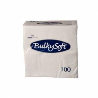 Serviet BulkySoft 40x40 cm 3-lag 1/8-falset Hvid
