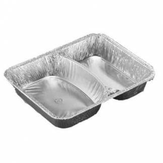 Alubakke 2-rum 495/645 ml 227x178x39 mm