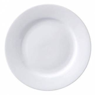 Tallerken SuperWhite &Oslash;23 cm Flad med Fane Porcel&aelig;n Hvid