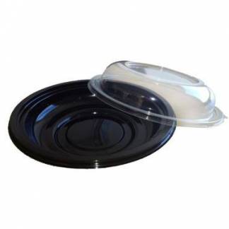 Salatsk&aring;l Bowl 800 ml &Oslash;225x44 mm med l&aring;g APET Sort